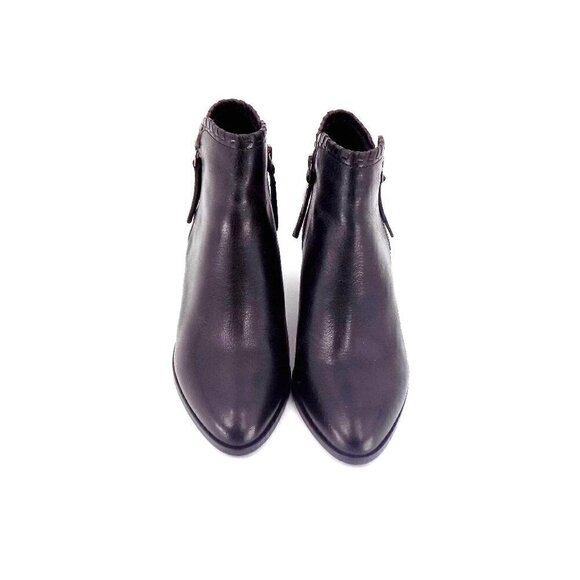 Frye & Co Leather Ankle Boots Black Side Zip Size 6.5 M 2-1/4" Block Heel Cody - Picture 5 of 8